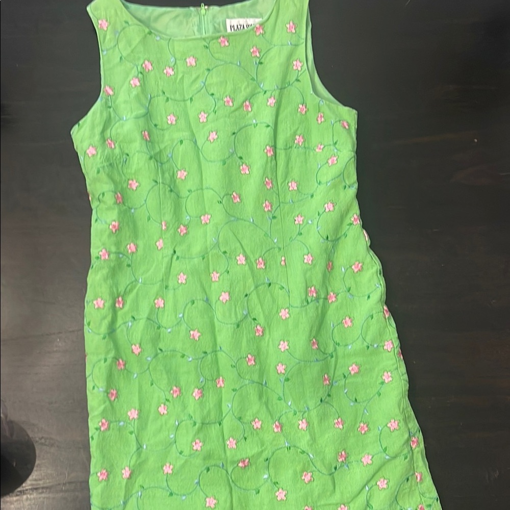 Vintage Green Sleeveless Sundress Scoop Neck Casual